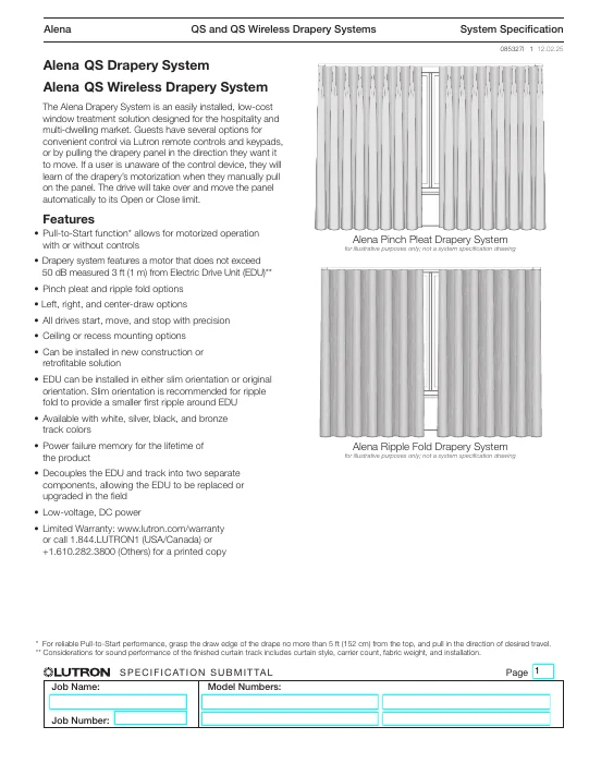 Alena — QS and QS Wireless Drapery Systems