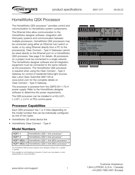 HomeWorks QSX — Processor