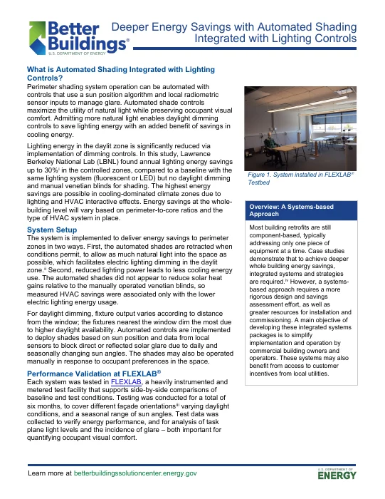 FLEXLAB — Automated Shading and Daylight Dimming