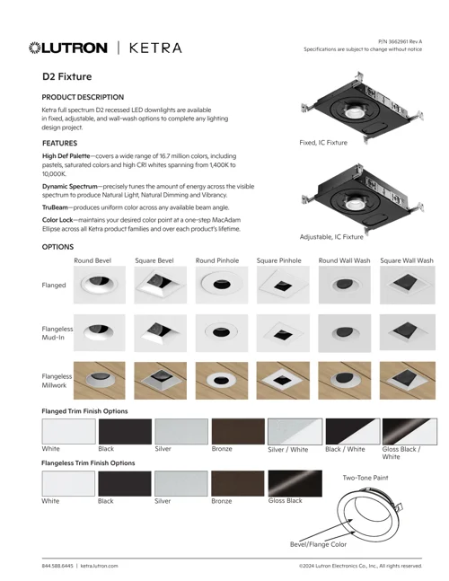 Ketra D2 · Trims and housings