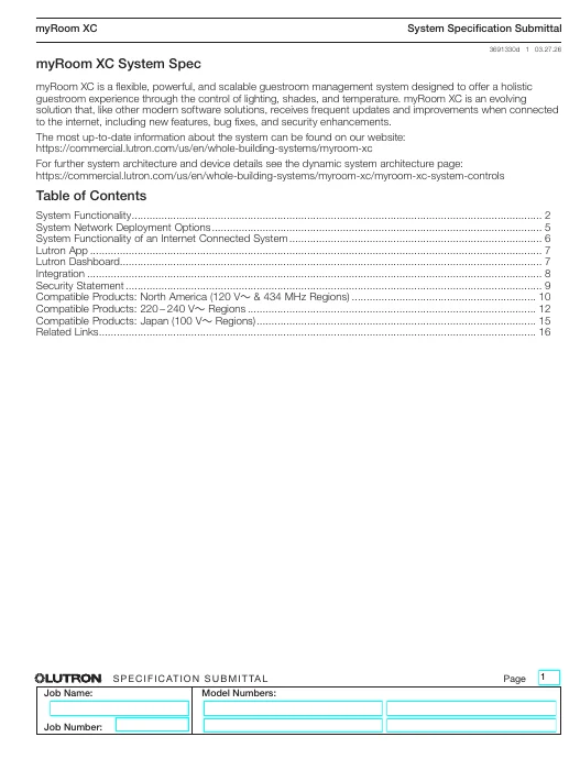 myRoom XC — System Specification